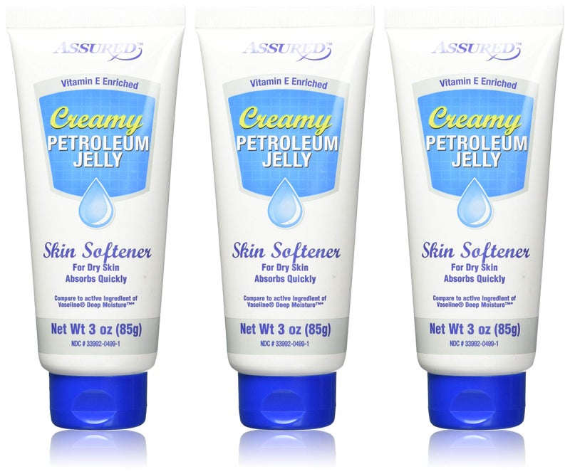 Creamy Petroleum Jelly Hand Cream for Dry Rough Skin 3 oz each 3 pack Absorbs Quickly Multi Pack Softly Scented